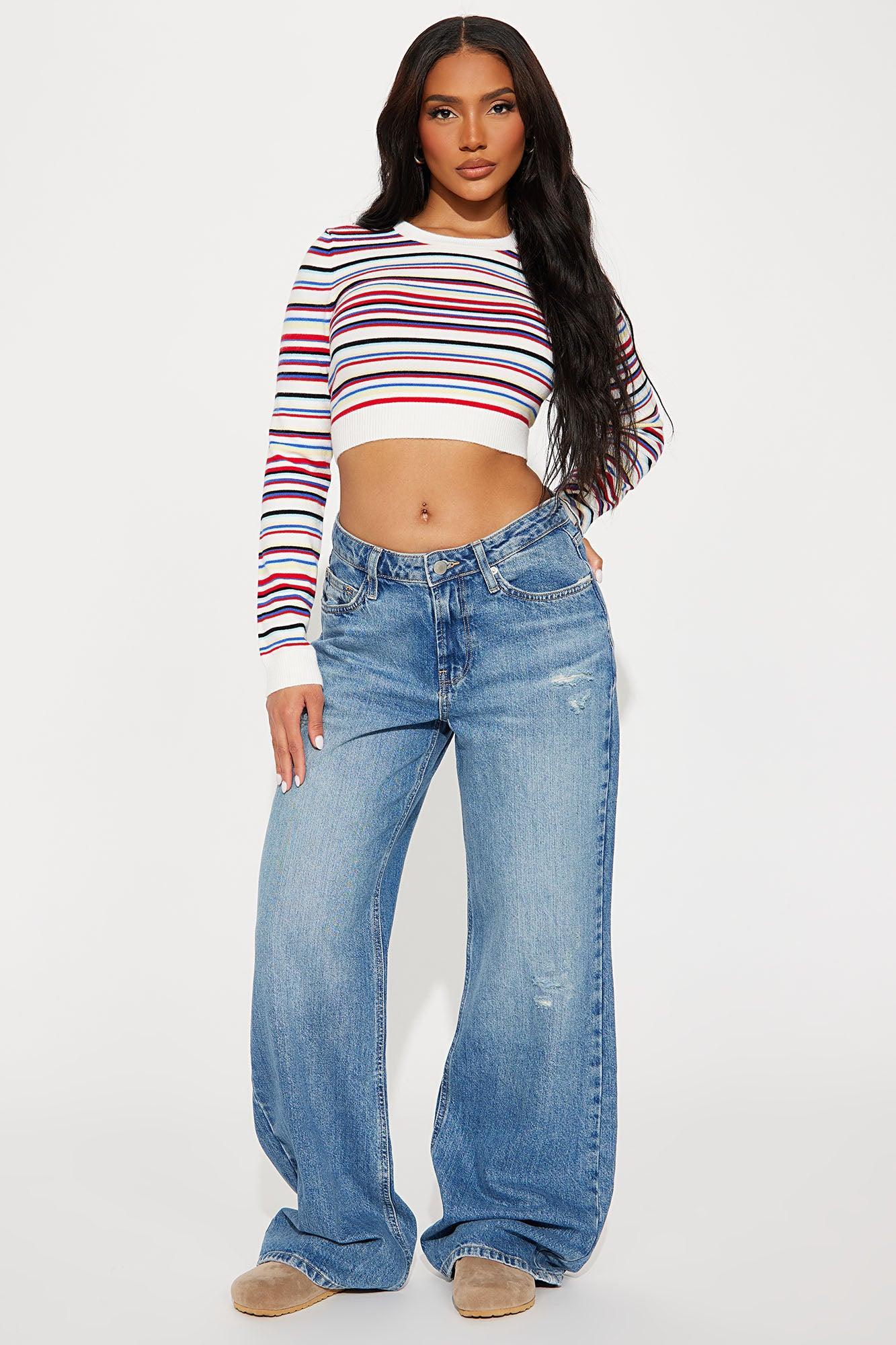 Miss Americana Striped Sweater - Multi Color Product Image