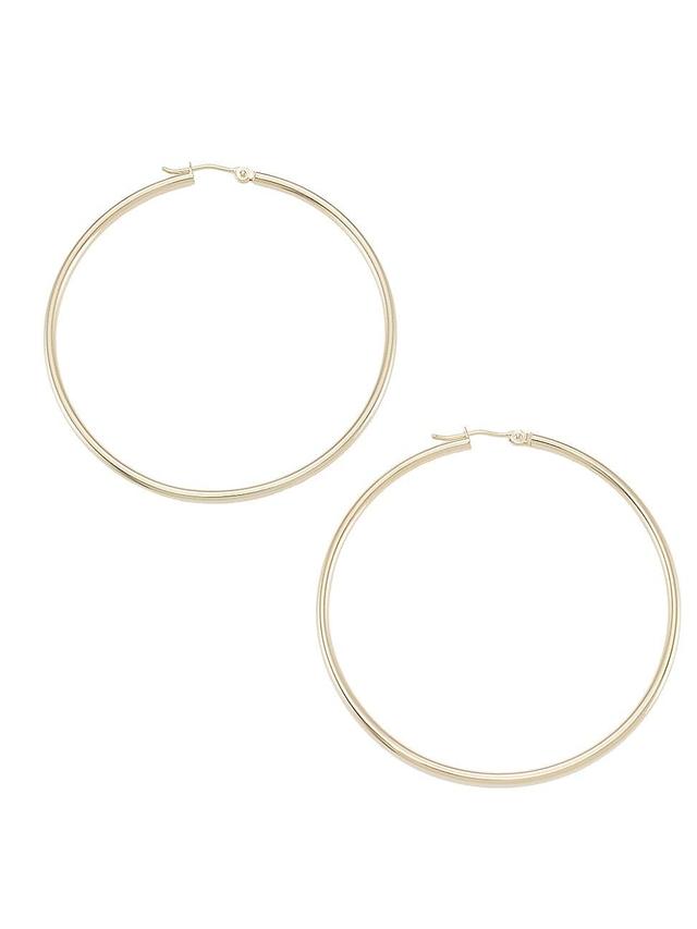 Womens 14K Yellow Gold Hoop Earrings/2MM x 55MM Product Image