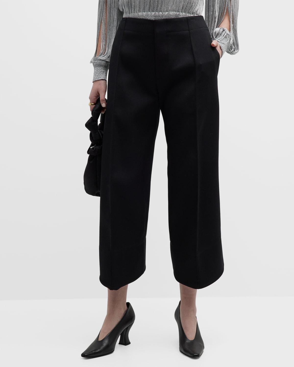 Cropped Wool Flare Trouser Pants Product Image