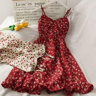 Floral Spaghetti Strap Mini Dress Product Image