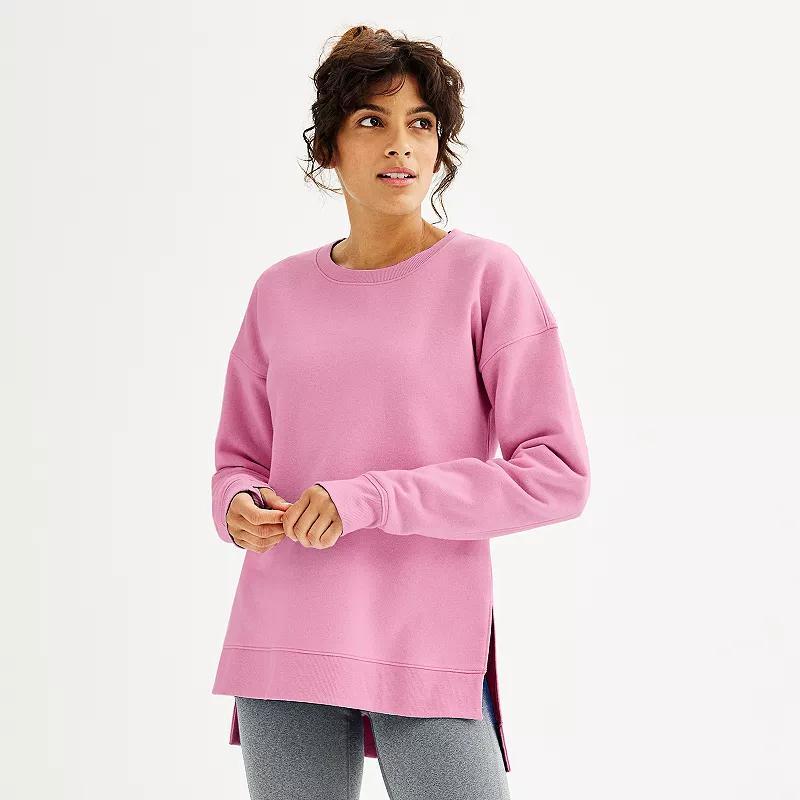 Womens Tek Gear High Slit Ultrasoft Fleece Tunic Maiti Pink Product Image