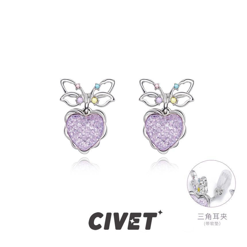 Bow Heart Alloy Drop Earring Product Image