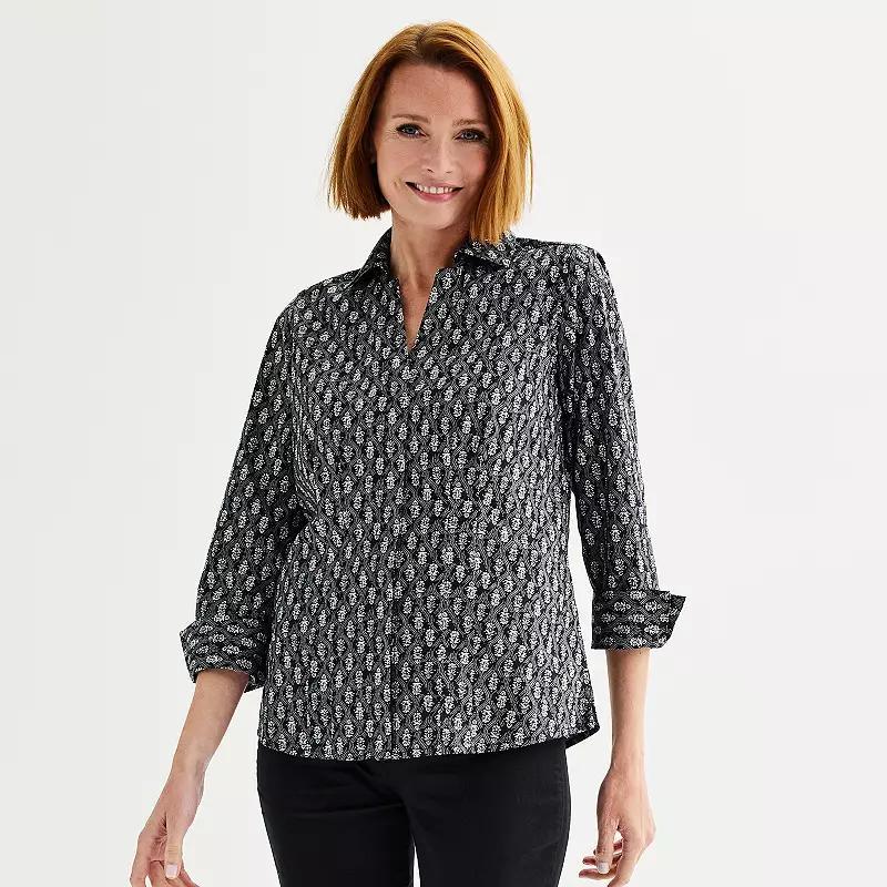 Womens Croft & Barrow Tailored Button-Down Shirt Product Image