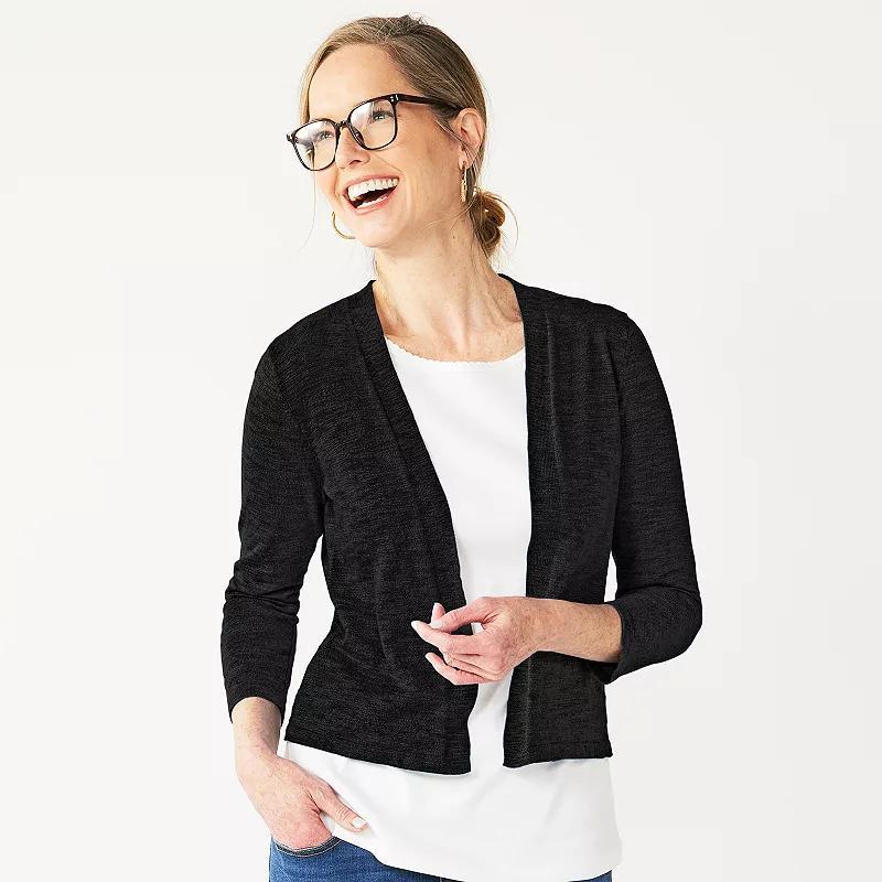 Petite Croft & Barrow Open-Front Cardigan, Womens Product Image