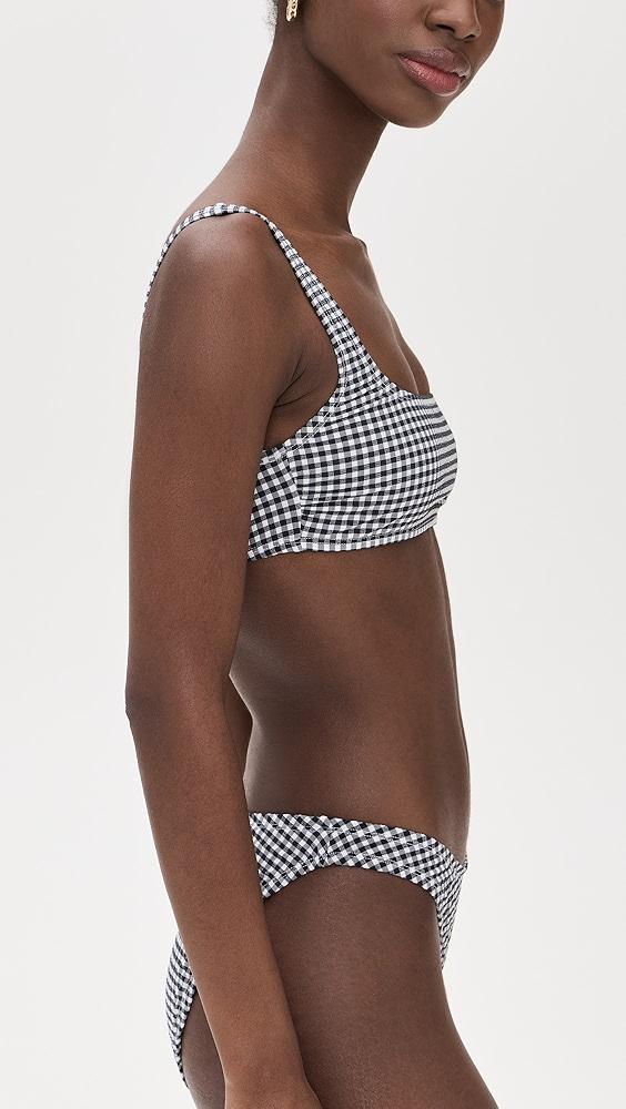 Good American Gingham Square Neck Bikini Top | Shopbop Product Image