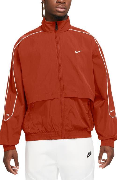 NIKE Men's  Sportswear Solo Swoosh Woven Track Jacket In Dragon Red/white Product Image