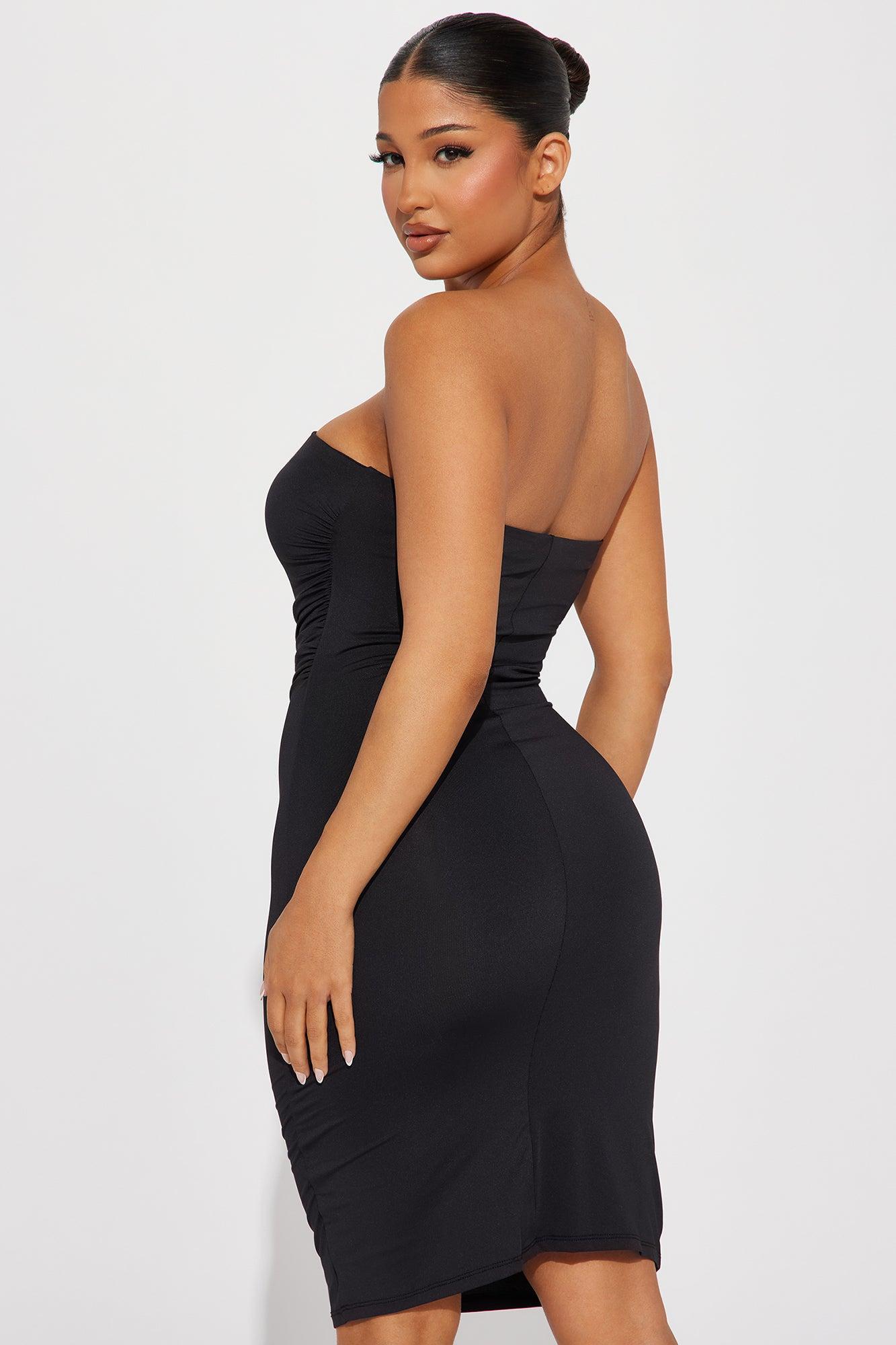 Amy Strapless Mini Dress - Black Product Image