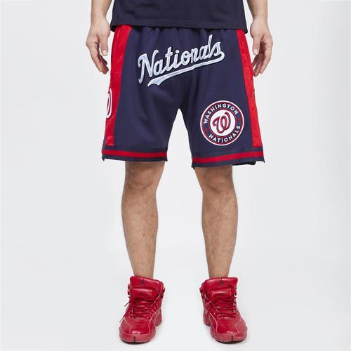 Pro Standard Mens Pro Standard Nationals Chrome Fleece Shorts - Mens Navy/Red Product Image