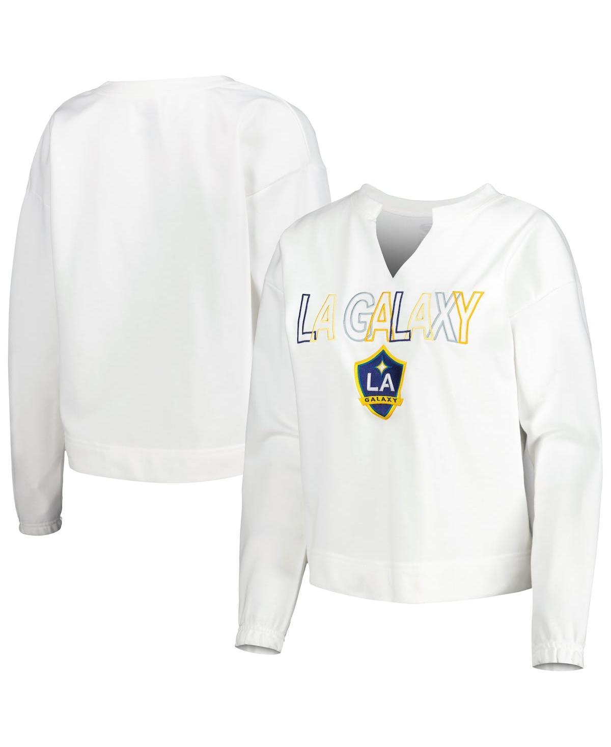 Womens Concepts Sport White La Galaxy Sunray Notch Neck Long Sleeve T-shirt Product Image