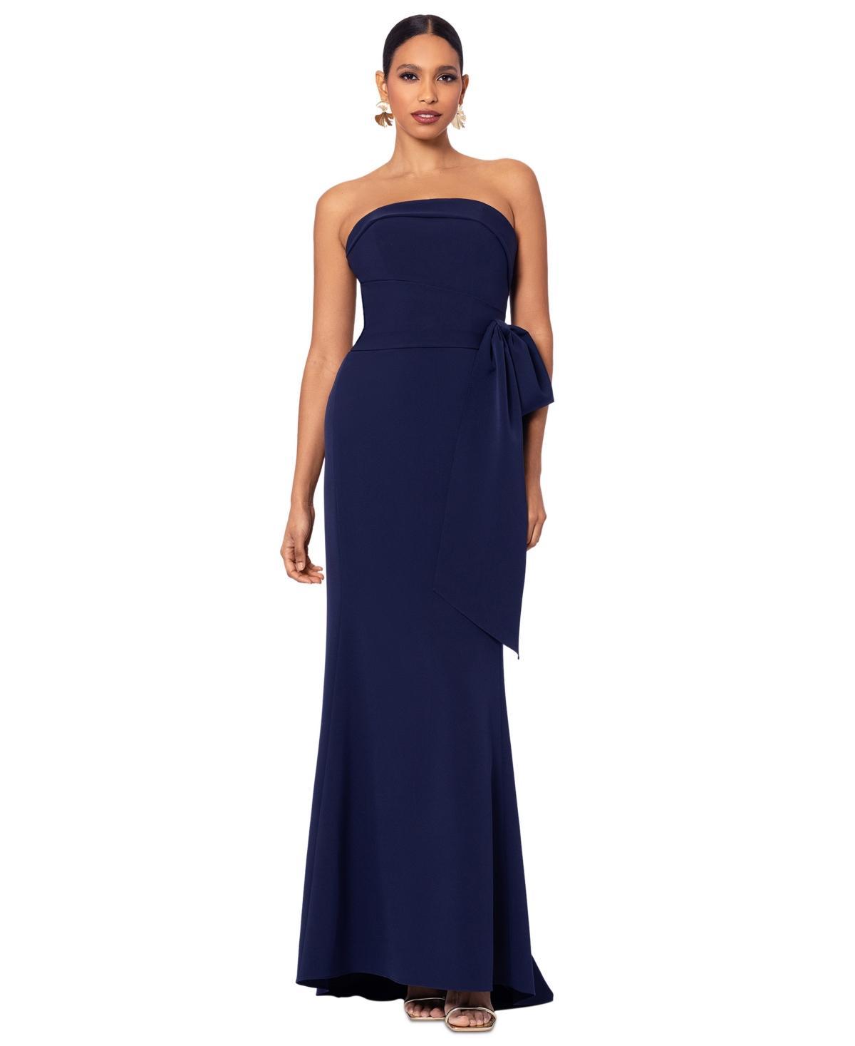 Betsy & Adam Womens Faux-Wrap Strapless Gown Product Image