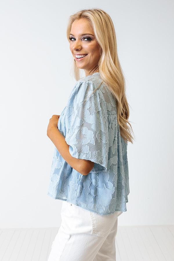 Sweet Stolen Moments Shift Top In Sky Blue Product Image