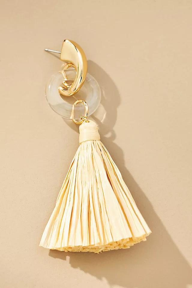 Enamel Ring Tassel Drop Earrings Product Image