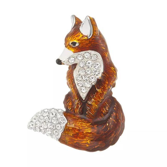 Napier Silver Tone Autumn Fox Pin, Womens, Brown Product Image