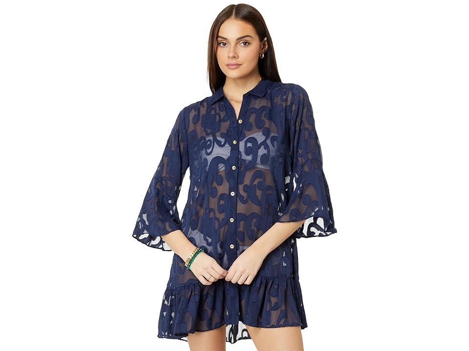 Lilly Pulitzer Linley Coverup (True Poly Crepe Swirl Clip) Women's Dress Product Image