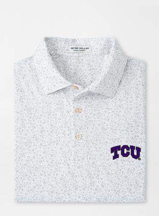 Peter Millar Mens TCU Blitz Performance Polo | Color: White / Gale Grey | Size: 3XL Product Image