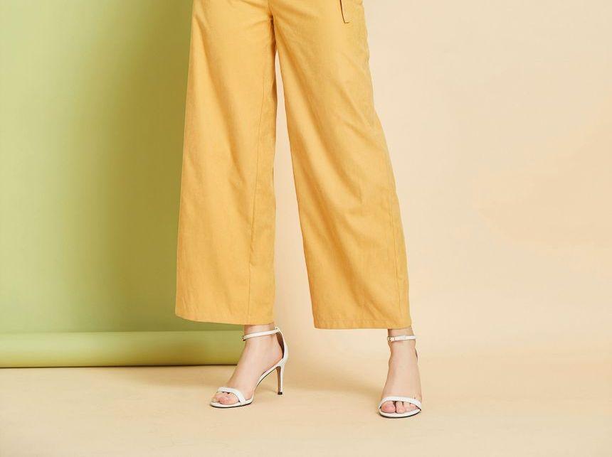 Cutout Lace-Up Wide-Leg Pants Product Image