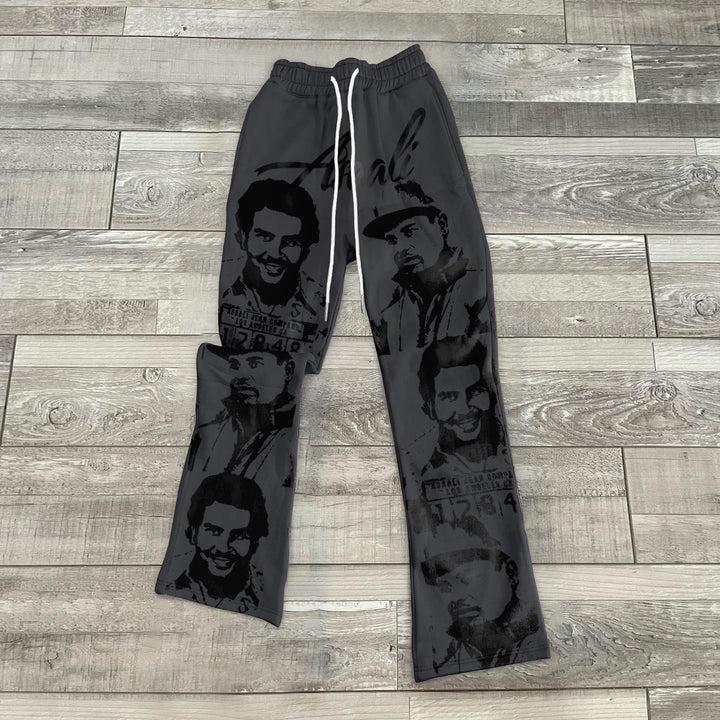 Unisex Men's Vintage Portrait Print Graphic Flared Sweatpants Product Image