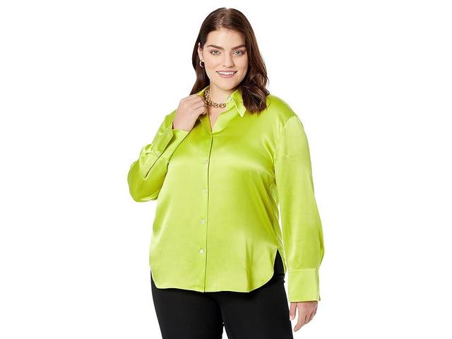 Vince Long Sleeve Ruched Back Blouse (Serpentine) Women's Blouse Product Image