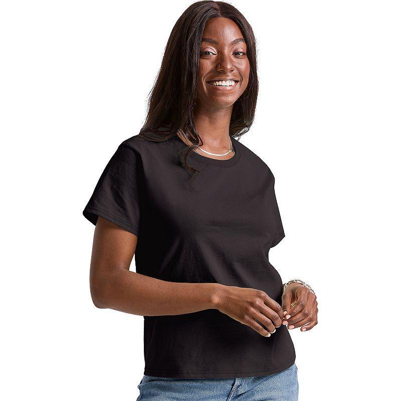 Hanes Essentials Womens Cotton T-Shirt, Classic Fit Natural XS Product Image