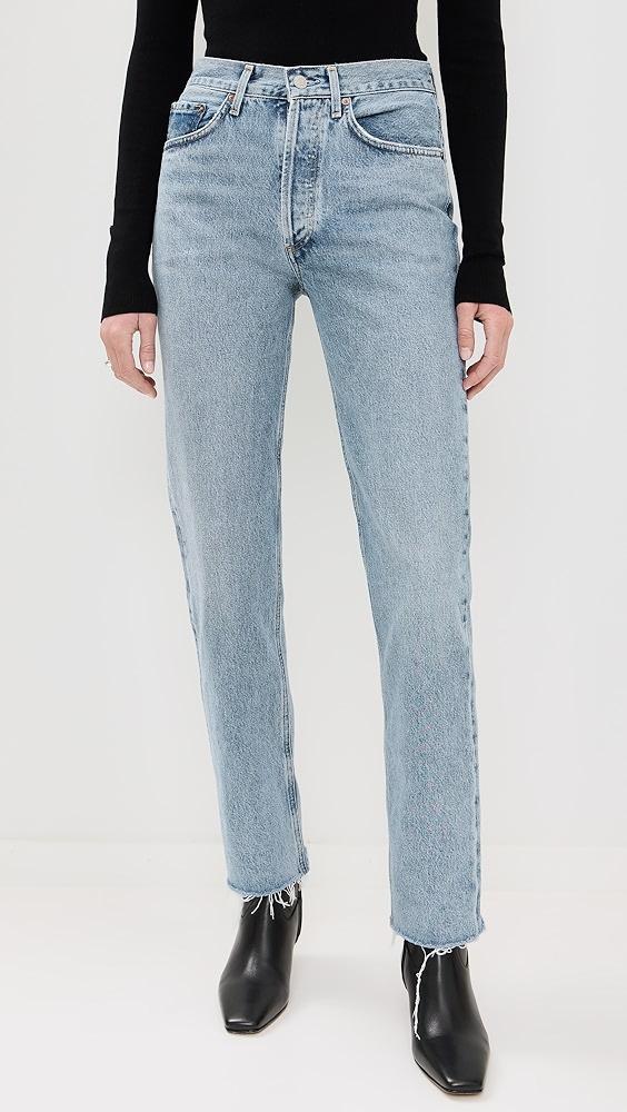 AGOLDE Lana Mid Rise Straight Jeans Sway 24 Product Image