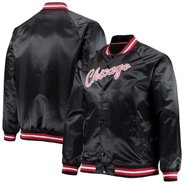 Mens Mitchell & Ness Chicago Bulls Big & Tall Hardwood Classics Raglan Satin Full-Snap Jacket Product Image