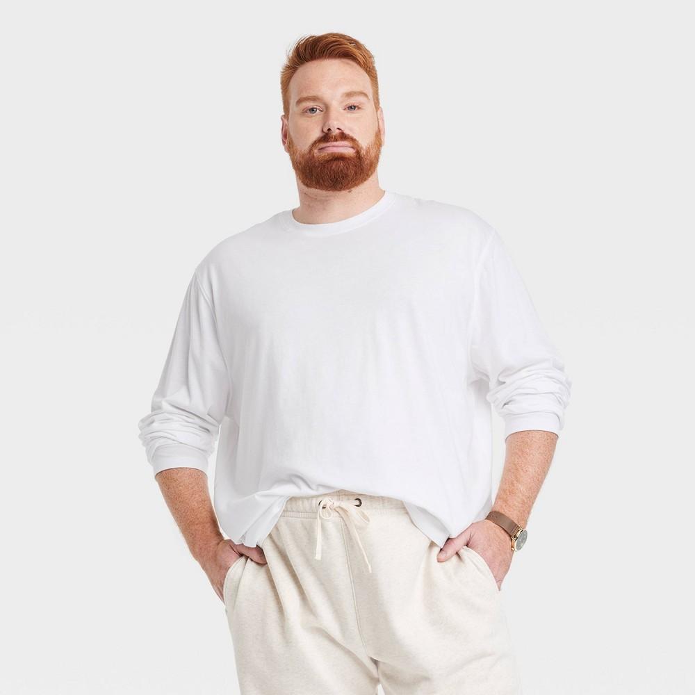 Mens Every Wear Big & Tall Long Sleeve T-Shirt - Goodfellow & Co White 4XLT Product Image