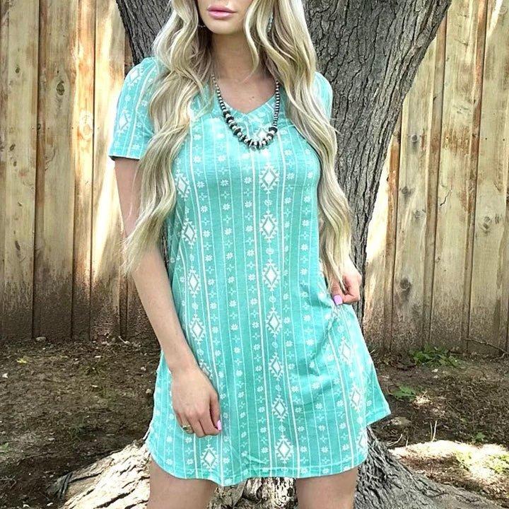 Walking In Turquoise Dress* Product Image