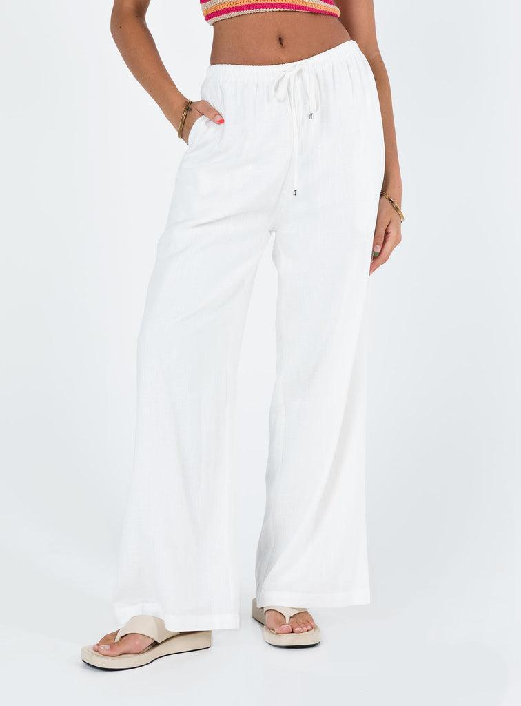 Ogilvie Linen Blend Pants White Product Image