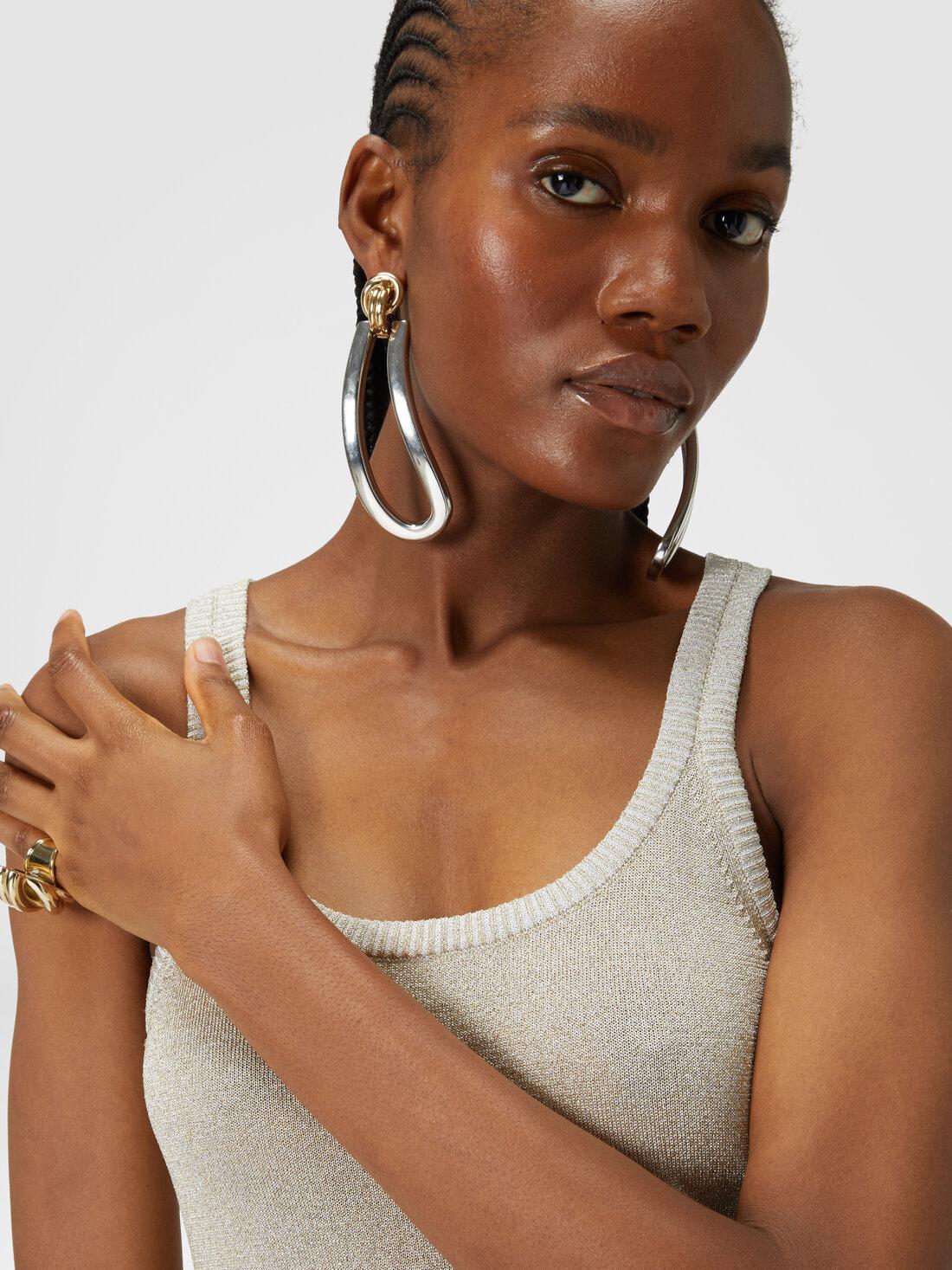 Glitter-effect viscose tank top White & Gold | Missoni Product Image