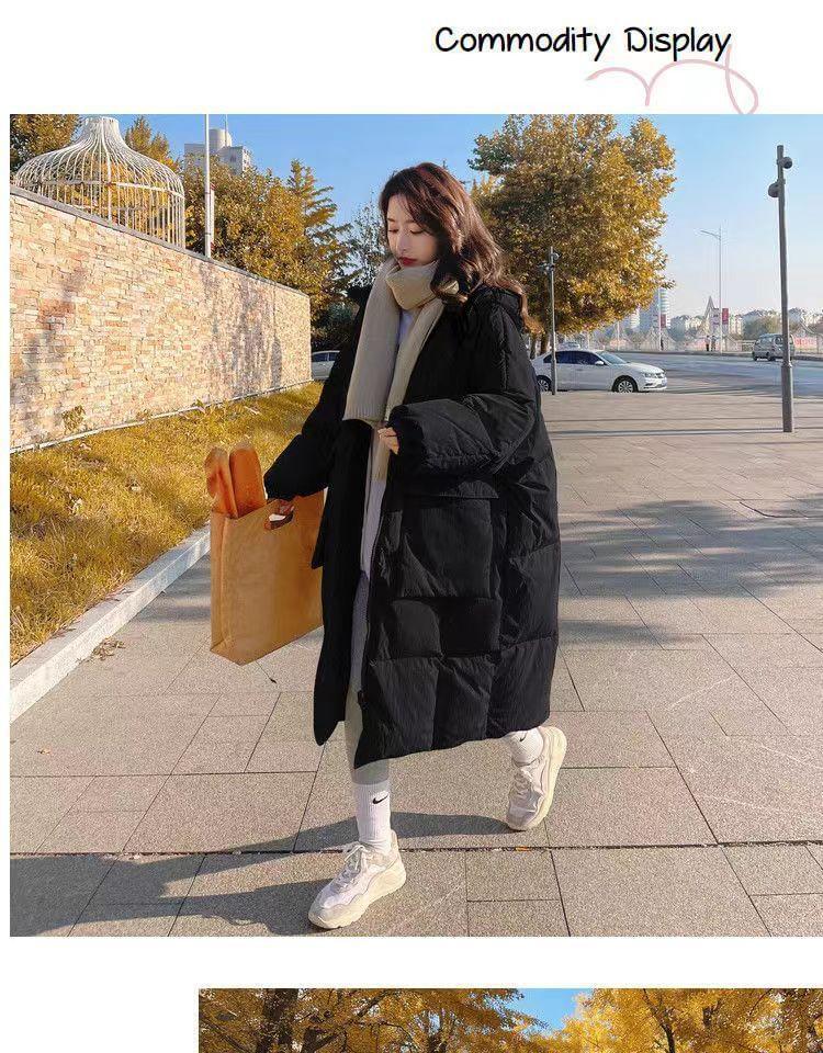 Hooded Plain Long Puffer Coat product image