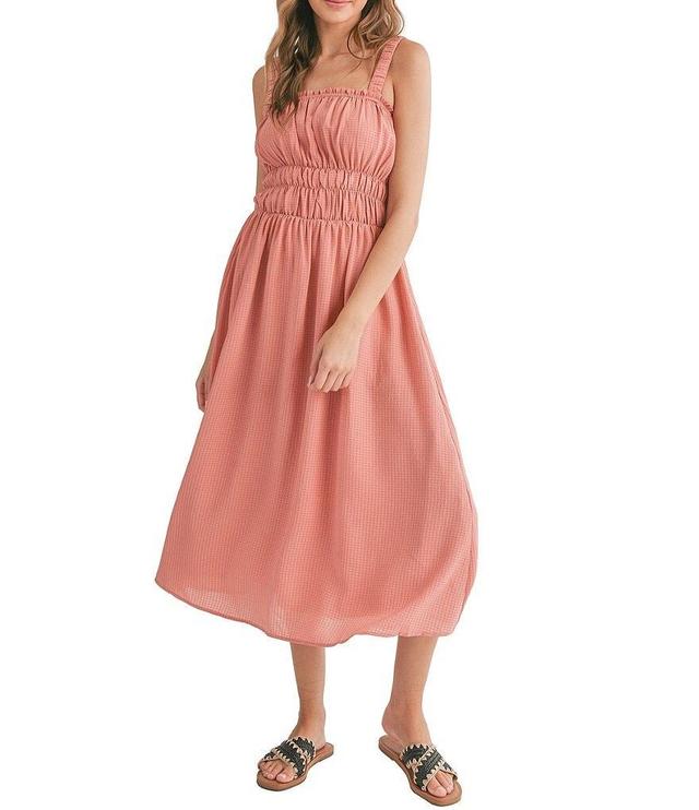 Sadie & Sage The Heat Textured Woven Sleeveless Smocked Midi Dress Product Image