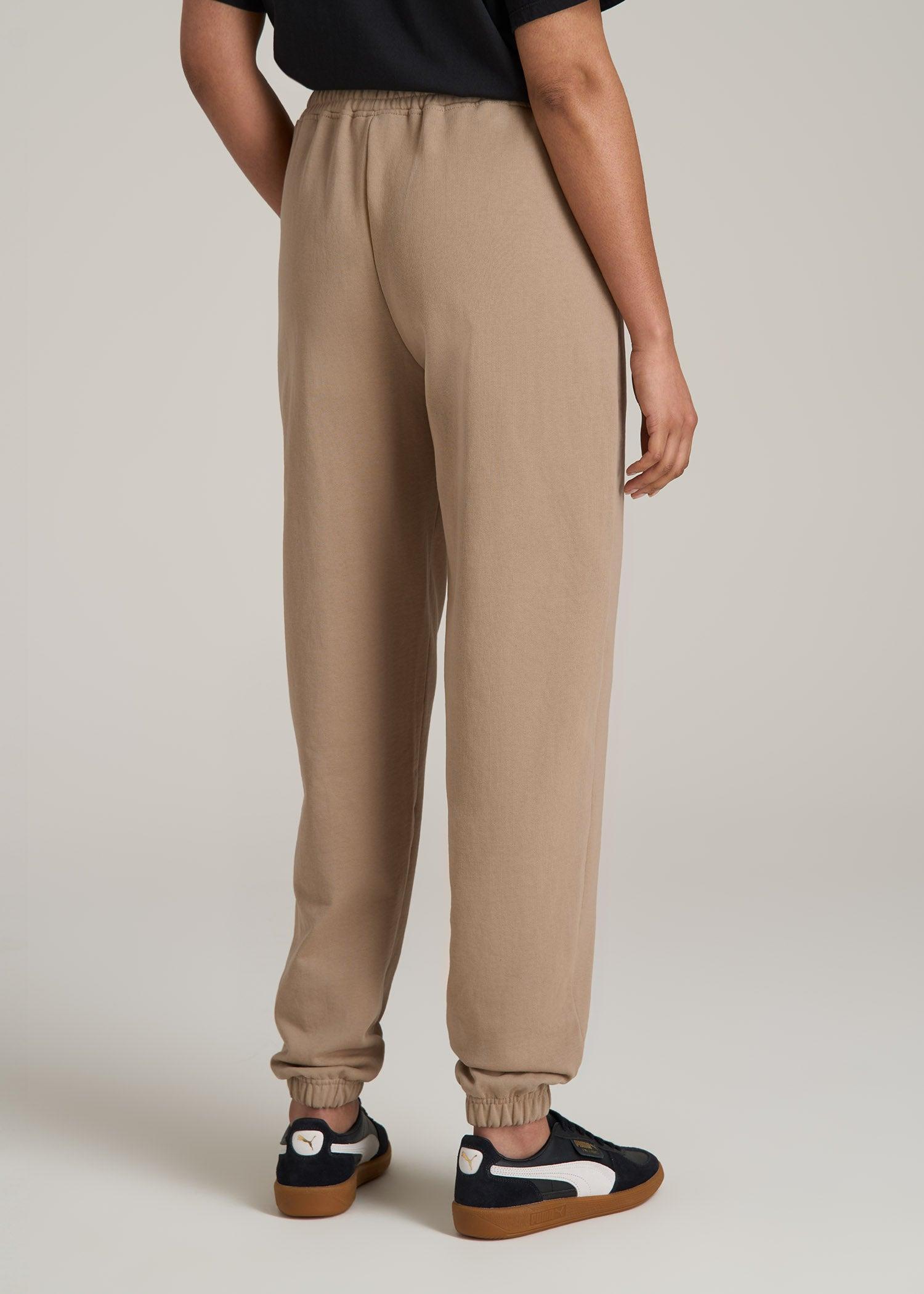 Wearever Oversized French Terry Joggers for Tall Women in Light Camel Product Image