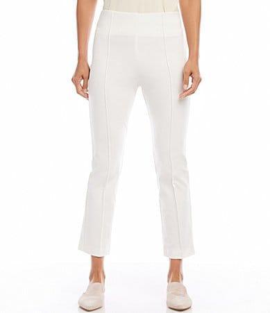 Karen Kane Petite Size Pintuck Knit Cropped Pull-On Straight Leg Pants Product Image