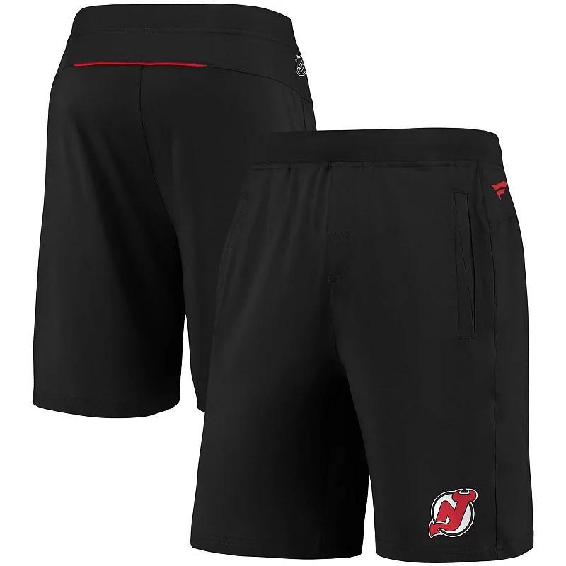 Mens Fanatics Branded Black New Jersey Devils Authentic Pro Travel & Training Performance Shorts Product Image