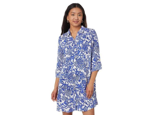 Lilly Pulitzer Natalie Coverup With Slee (Deeper Coconut Ride with Me) Women's Dress Product Image