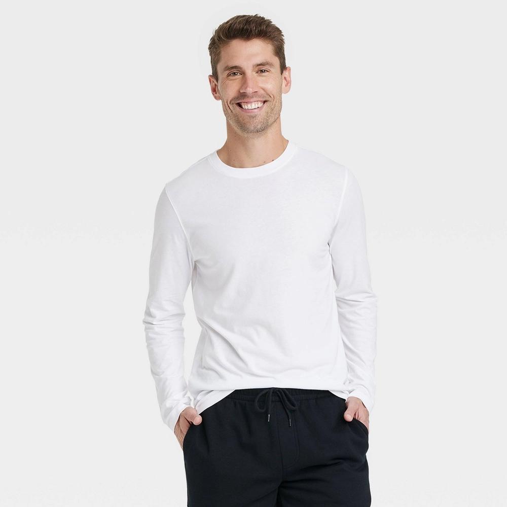 Mens Every Wear Long Sleeve T-Shirt - Goodfellow & Co White XXL Product Image