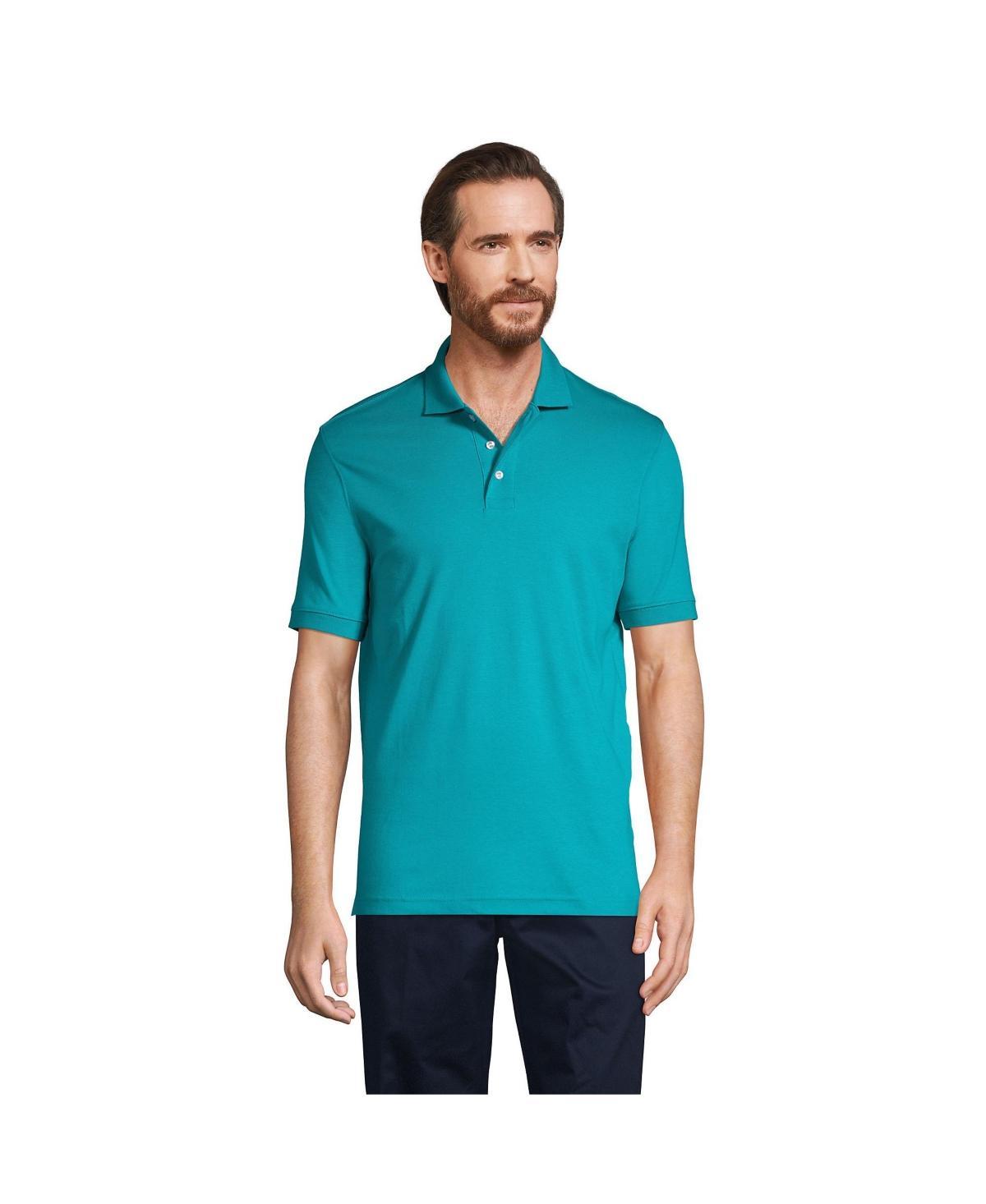 Men's Short Sleeve Interlock Polo Shirt - Lands' End Product Image