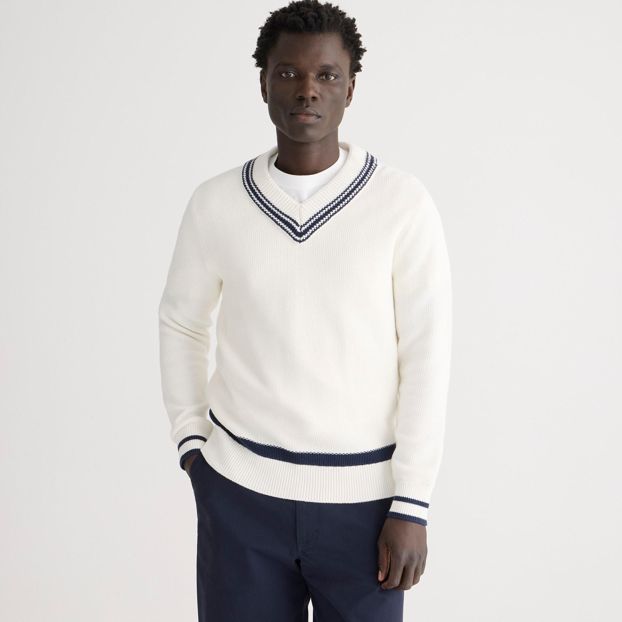 Cotton V-neck cricket sweater Product Image