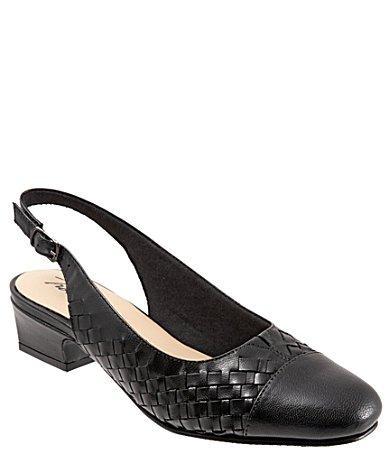 Trotters Dea Woven Leather Slingback Pumps Product Image