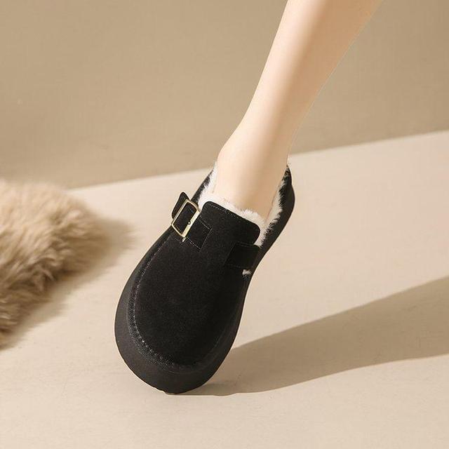 Platform Buckled Fleece Lined Slip Ons Product Image