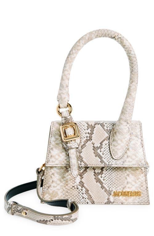 Jacquemus Le Chiquito Moyen Snakeskin Embossed Leather Top Handle Bag Product Image