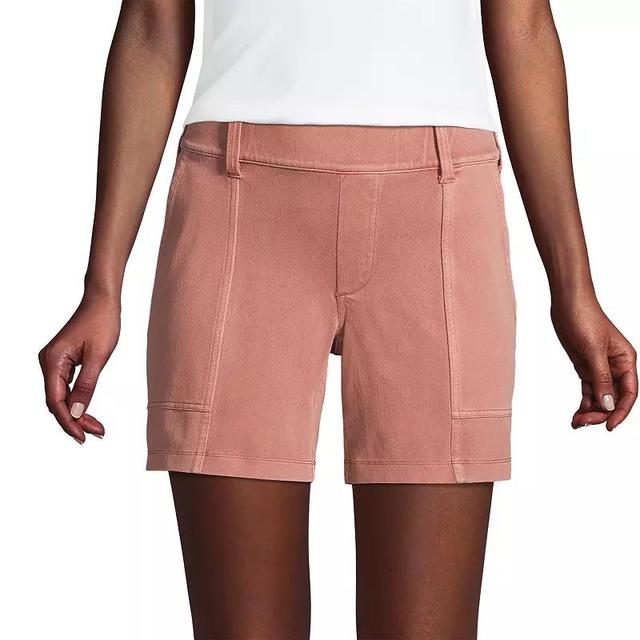 Petite Lands End Starfish Utility Jean Shorts, Womens Washed Pink Quartz Product Image