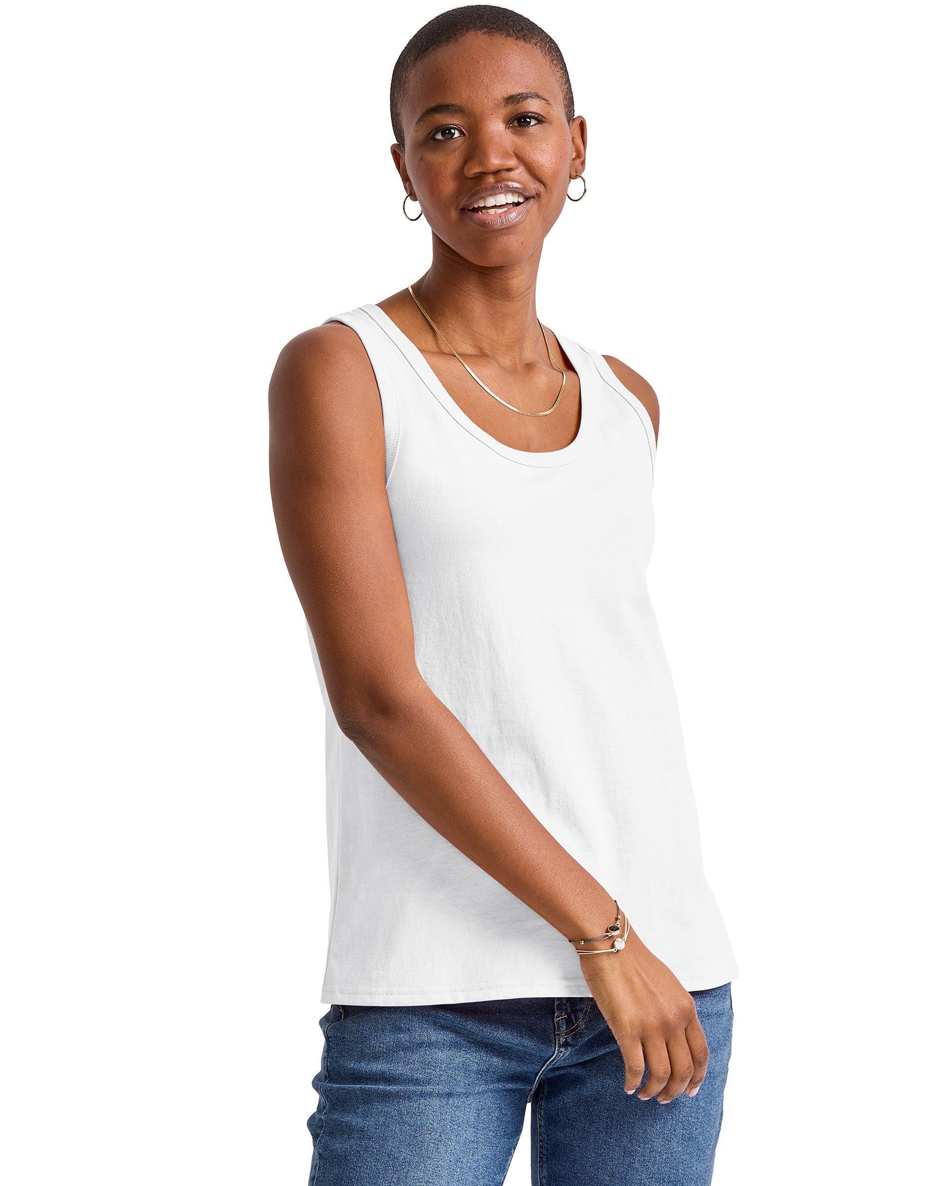 Hanes Essentials Womens Cotton Tank Black M Product Image