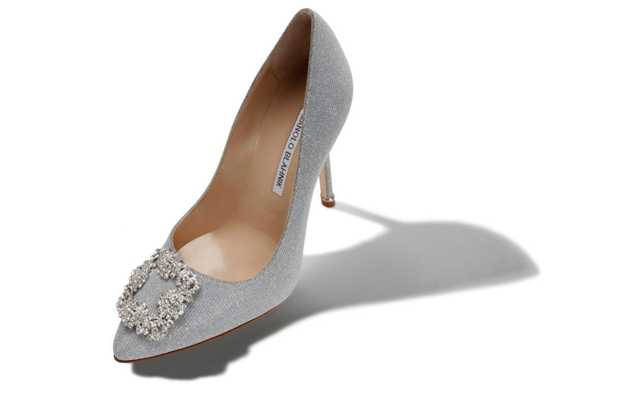 HANGISI GLITTER Silver Glitter Jewel Buckle Pumps Product Image