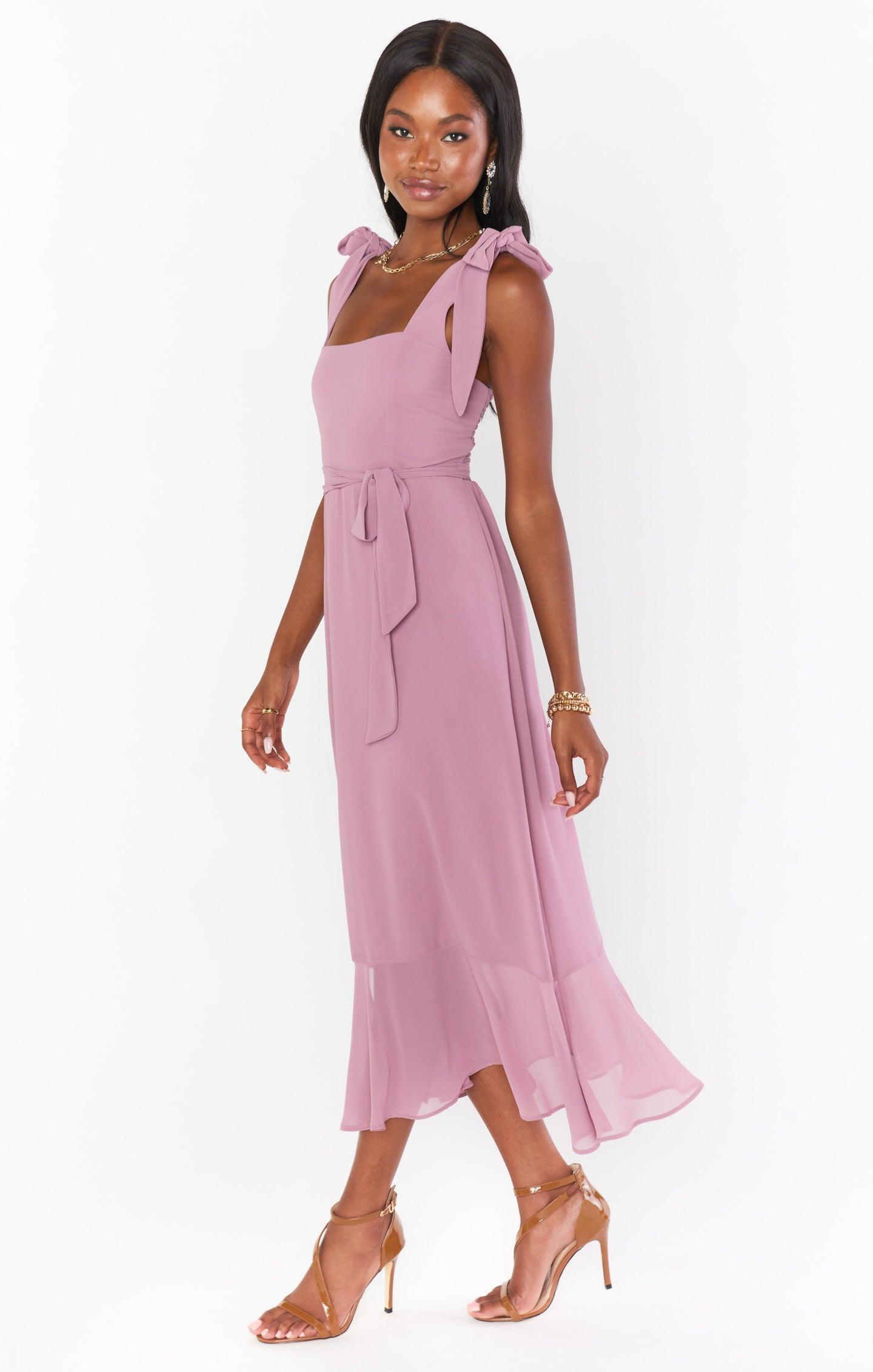 Claire Midi Dress ~ Antique Rose Chiffon Product Image