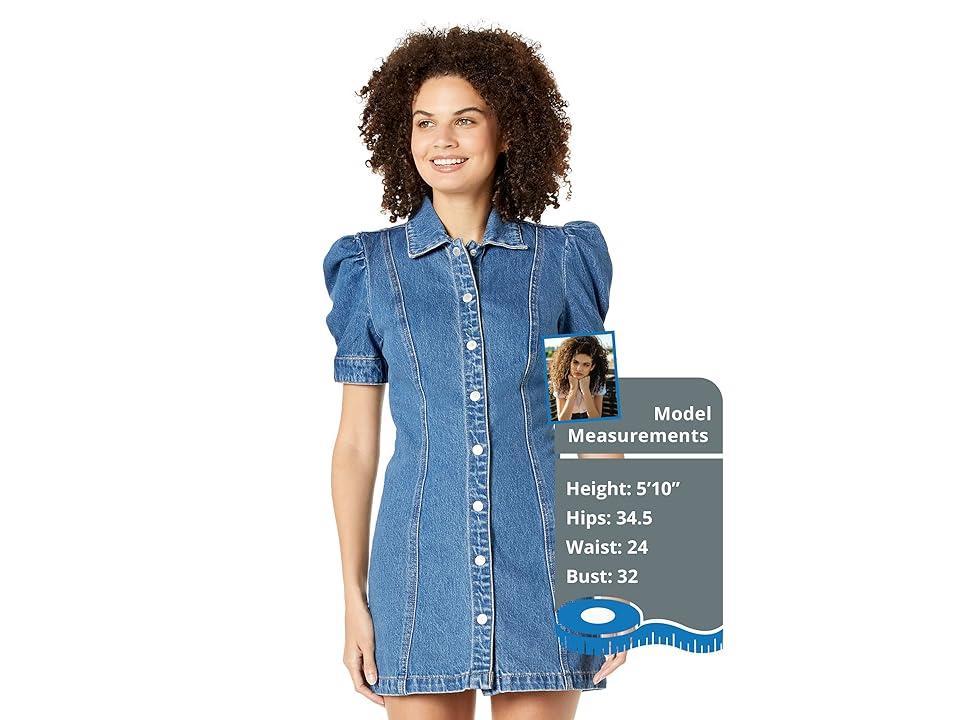 Blank NYC Puff Sleeve Denim Mini Dress in Walk in The Park (Walk in the Park) Women's Clothing Product Image