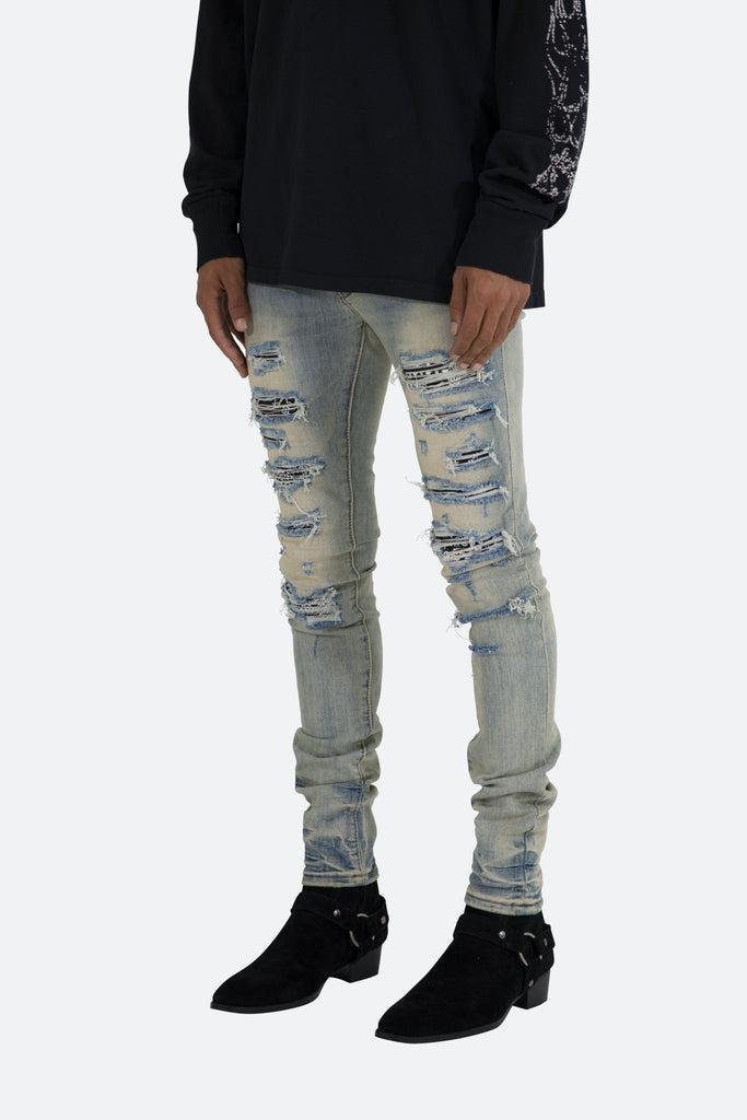 X165 Paisley Skinny Denim - Blue/Black Product Image