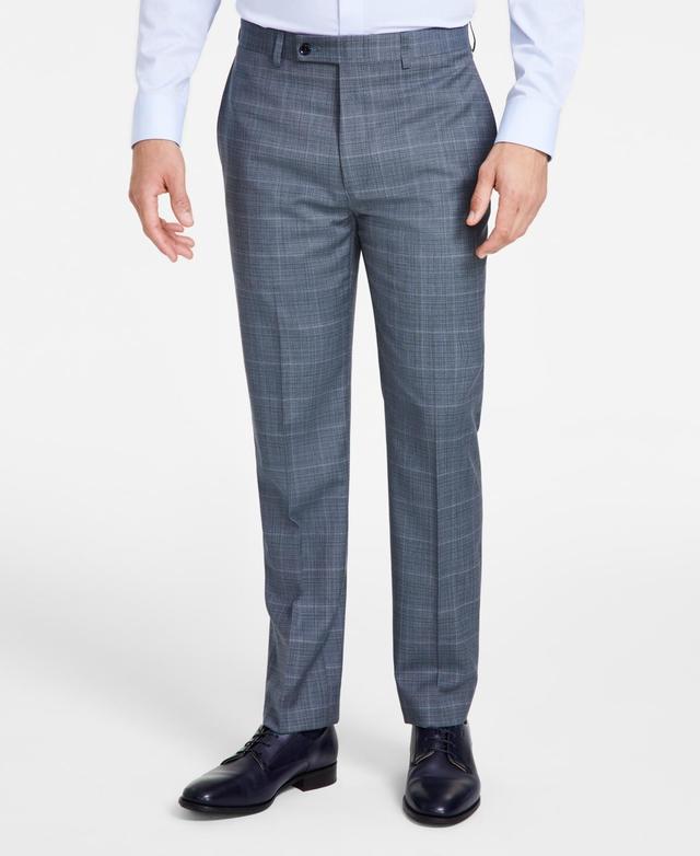 Calvin Klein Mens Slim-Fit Wool-Blend Stretch Sharkskin Suit Separate Pants Product Image