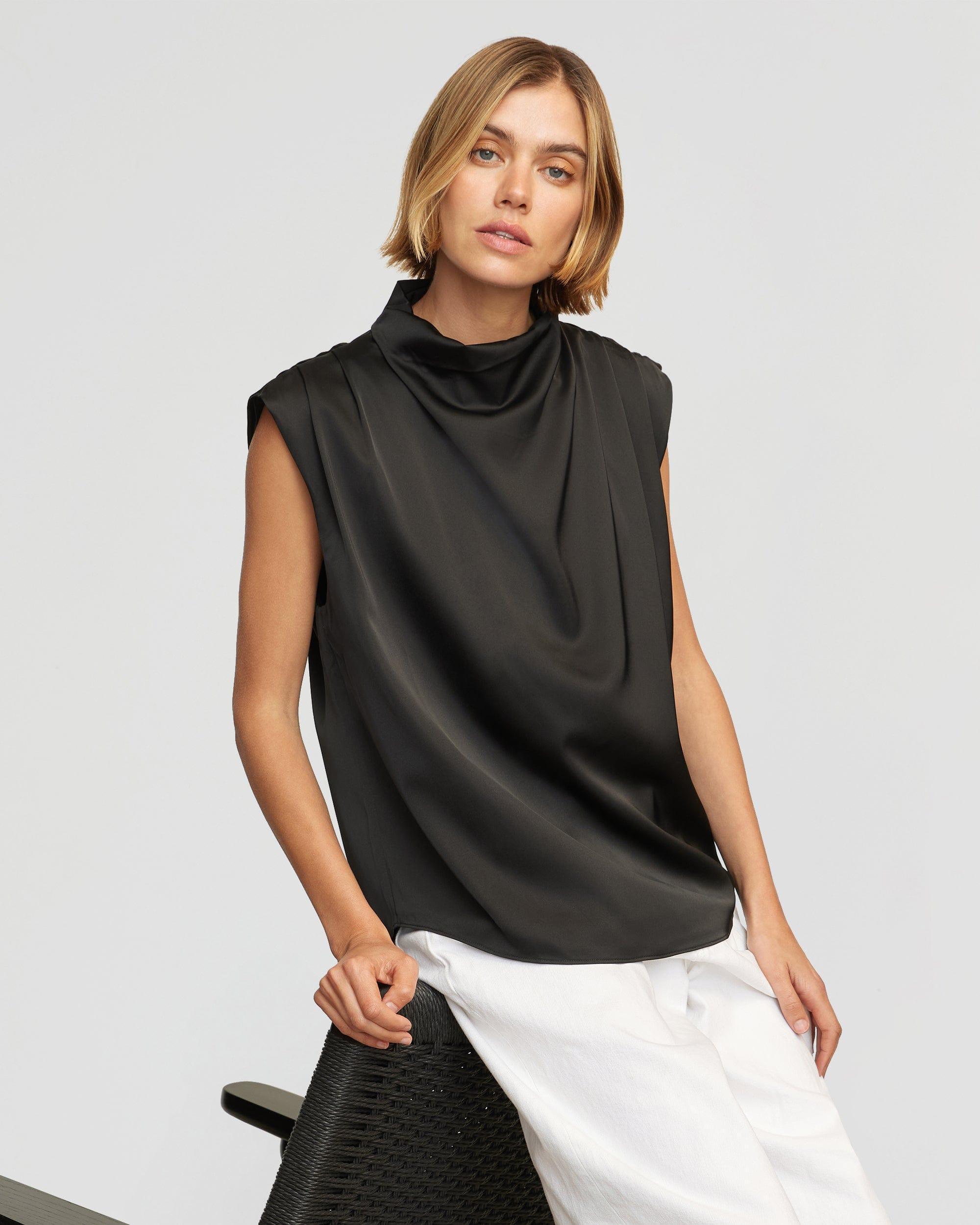 Allegra Gathered-Neck Sleeveless Blouse Product Image