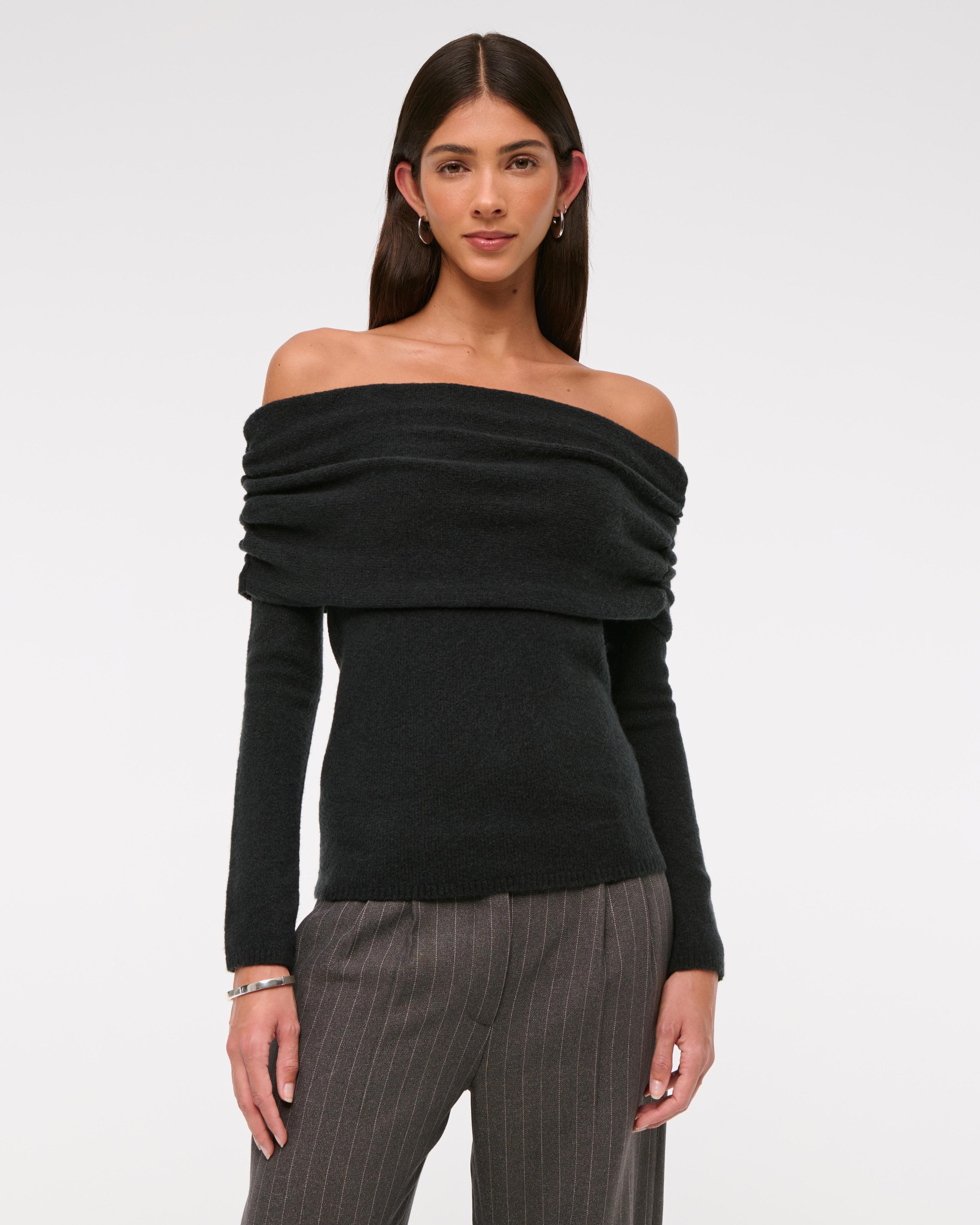 Foldover Off-The-Shoulder Sweater Product Image